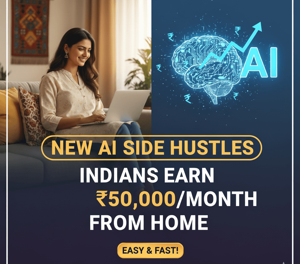 New AI Side Hustles Indians Are Using to Earn ₹50,000/Month From Home
